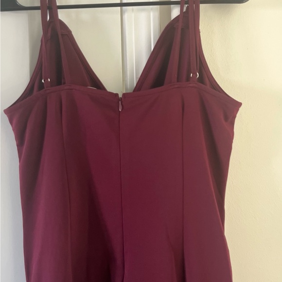 Grace Karin Elegant One-Shoulder Burgundy Dress - Picture 5 of 7
